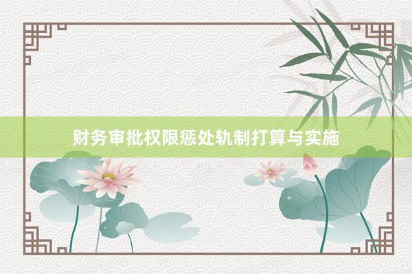 财务审批权限惩处轨制打算与实施