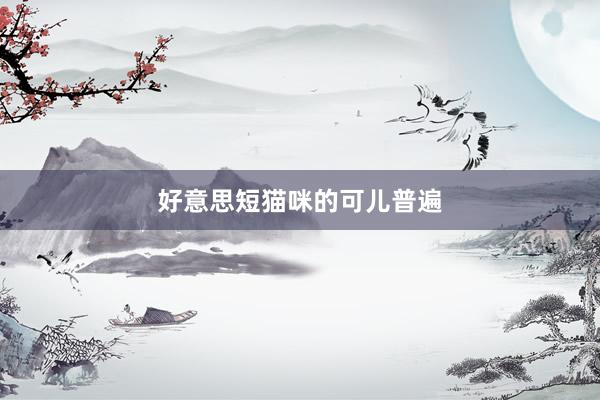 好意思短猫咪的可儿普遍